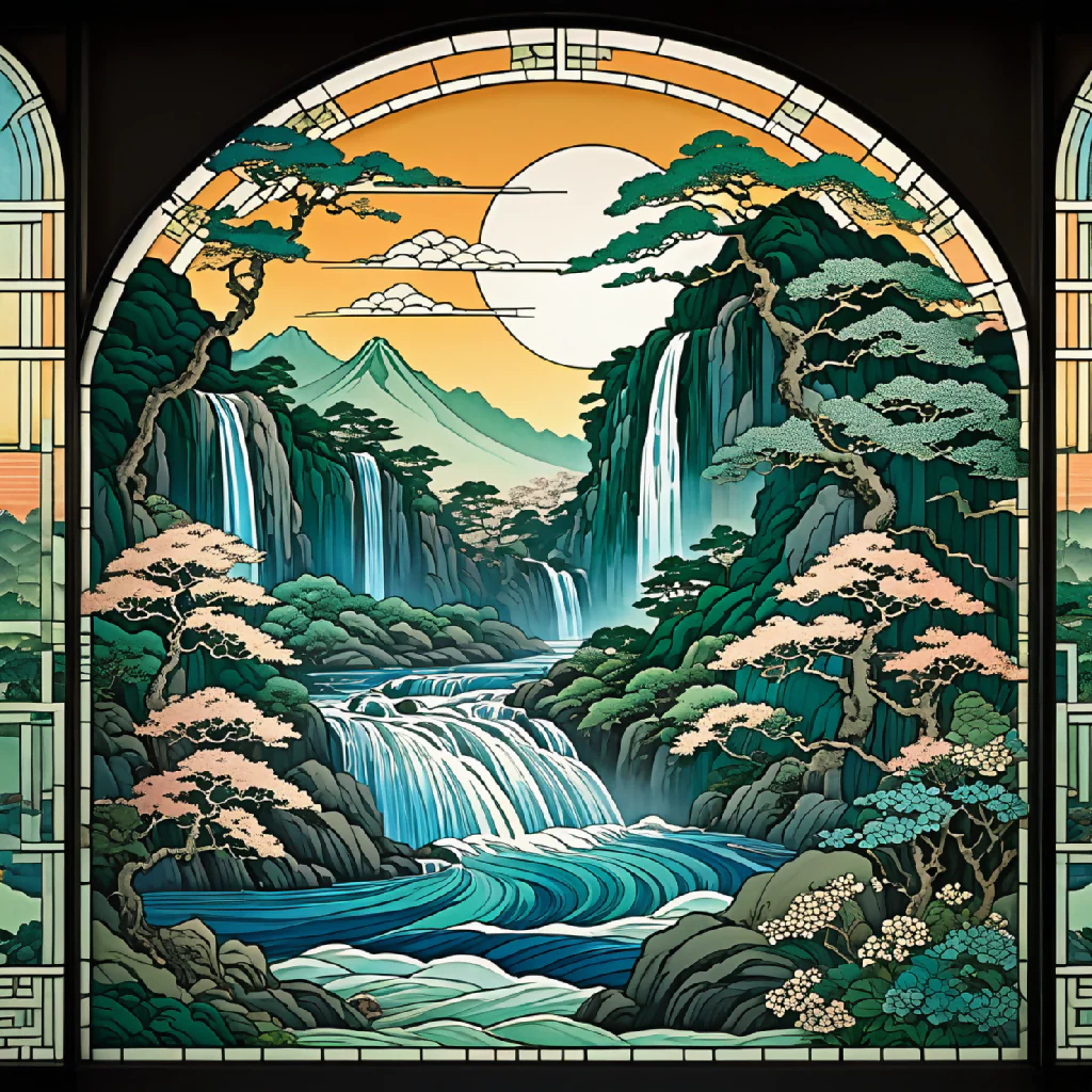 Japanese art waterfall - Image 7