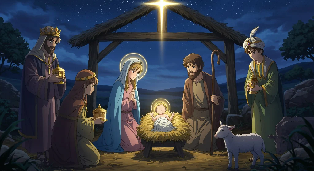 Jesus Nativity Anime Art