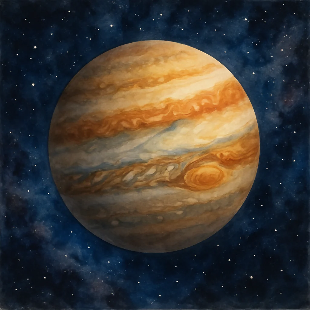 Jupiter Ascends – A Billion-Year Memory in Watercolor