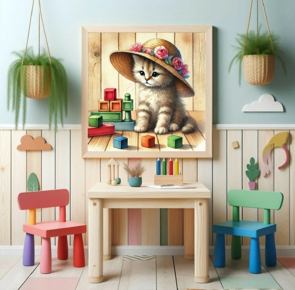 Katzenmädchen mit Strohhut - Image 2