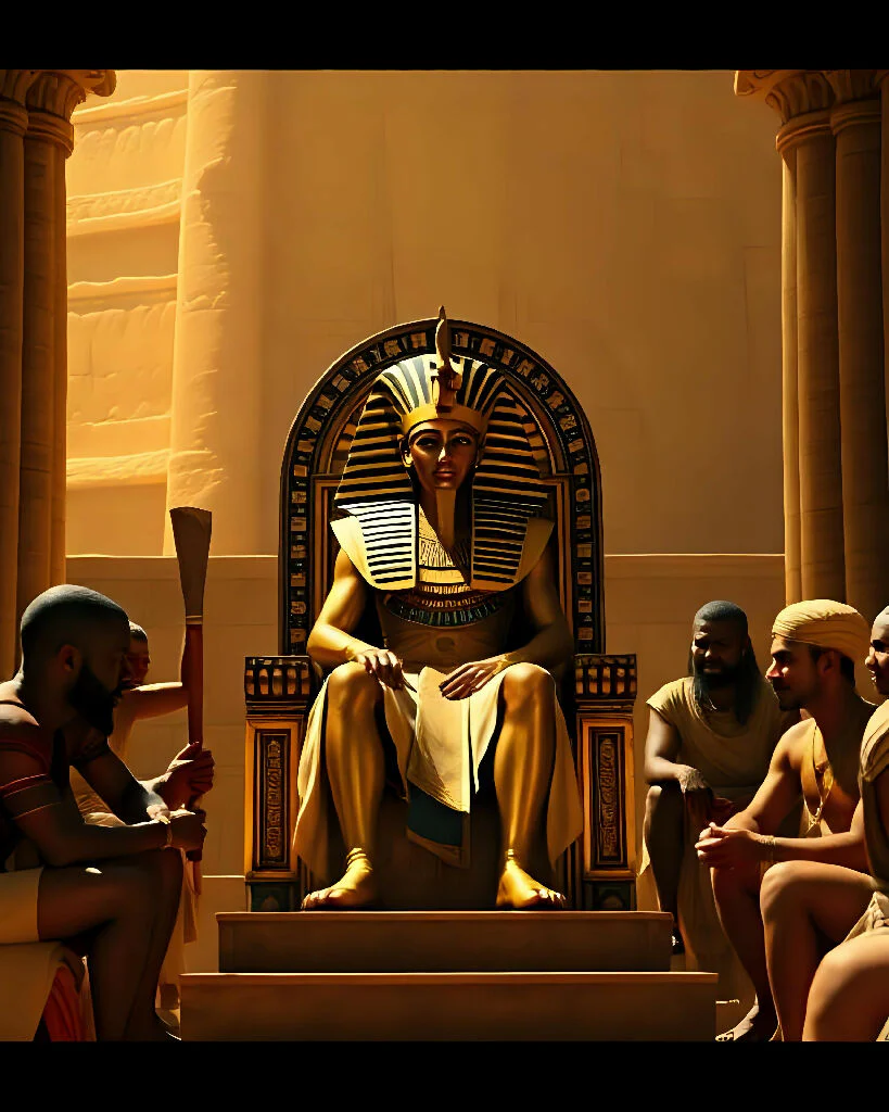 King Pharaoh Sitting on his Throne