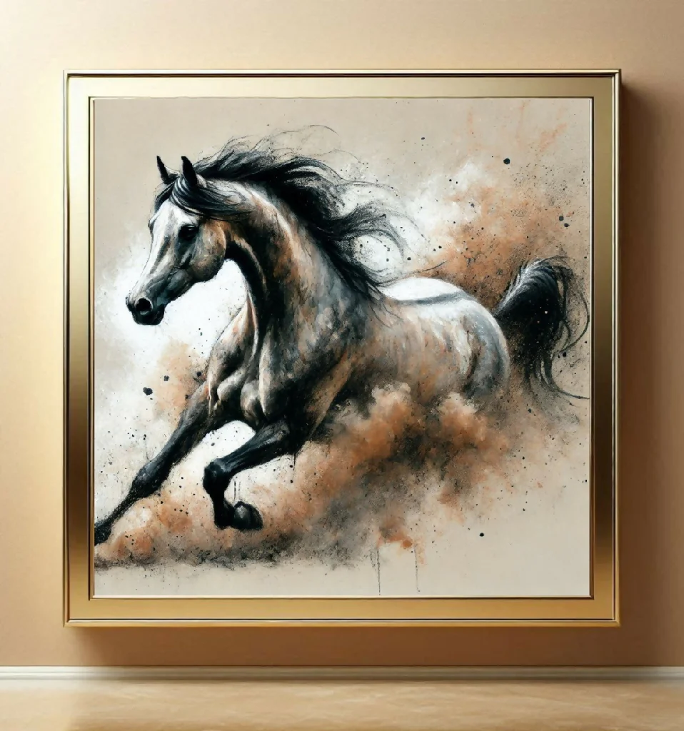 Kohlezeichnung "Galloppierendes Pferd" - Image 3