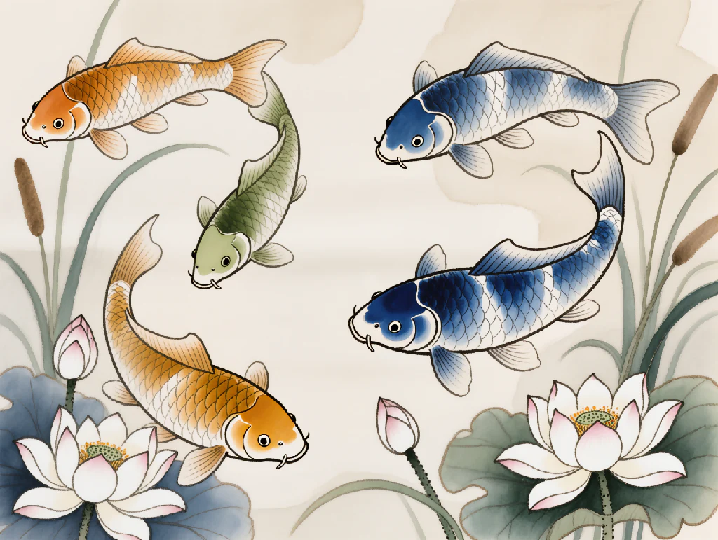 Koi Drift – Zen Water Garden Cloth - Image 2