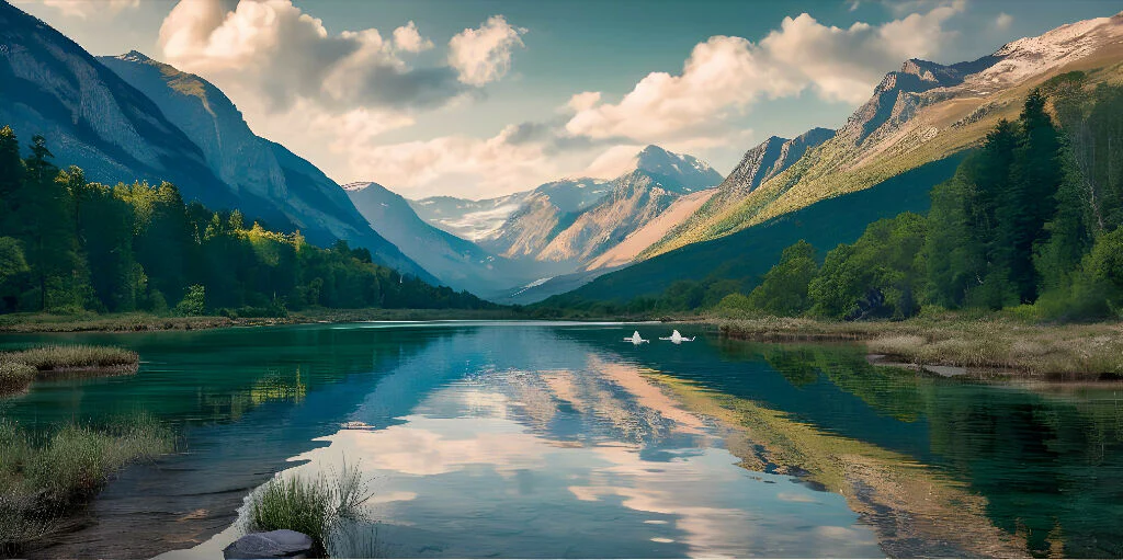 Landscape art with rolling green hills - Image 4