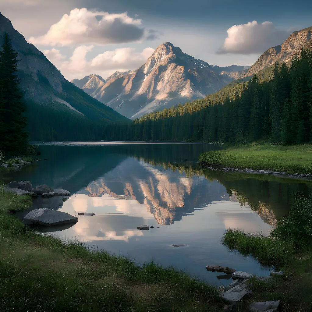 Landscape art with rolling green hills - Image 7