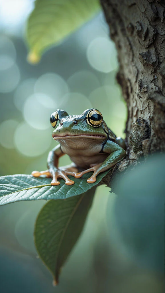Leafy Retreat: The Resting Frog
