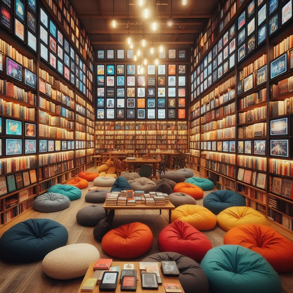 Library Full of Kindles