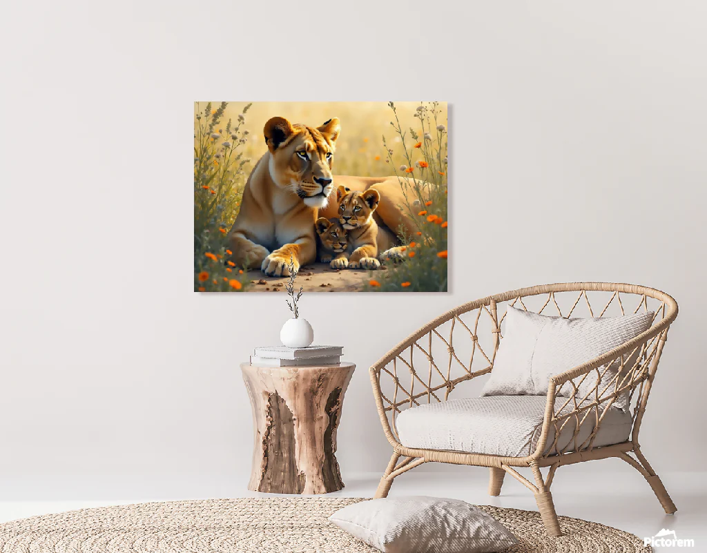 "Lioness and her cubs 1" - Image 2