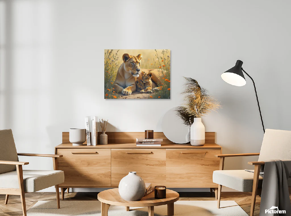 "Lioness and her cubs 1" - Image 3