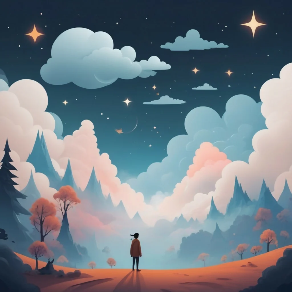 Lonely man watching stars