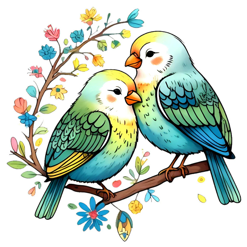 Lovebirds in Bloom