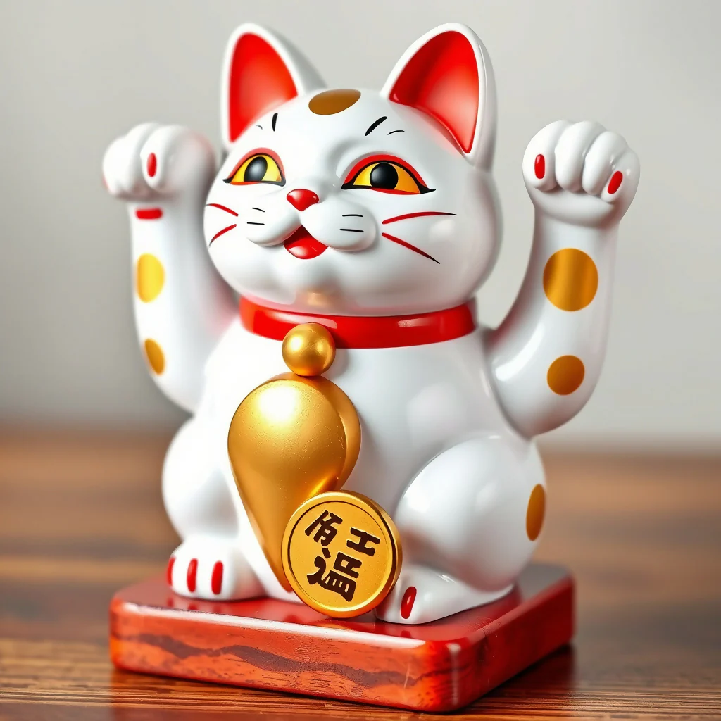 Lucky Maneki Neko Fortune Cat AI Art Print - Image 3