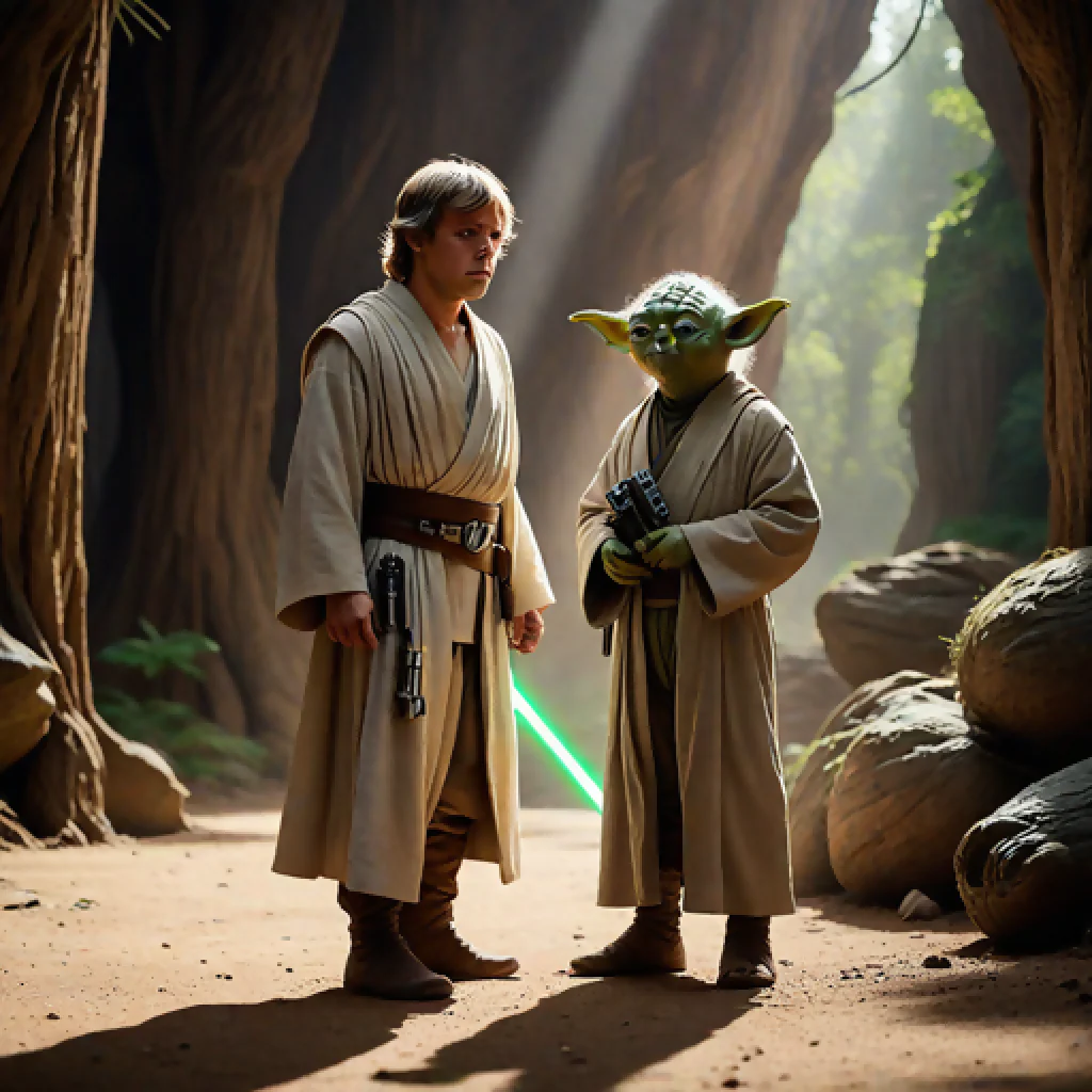 Luke Skywalker and Yoda