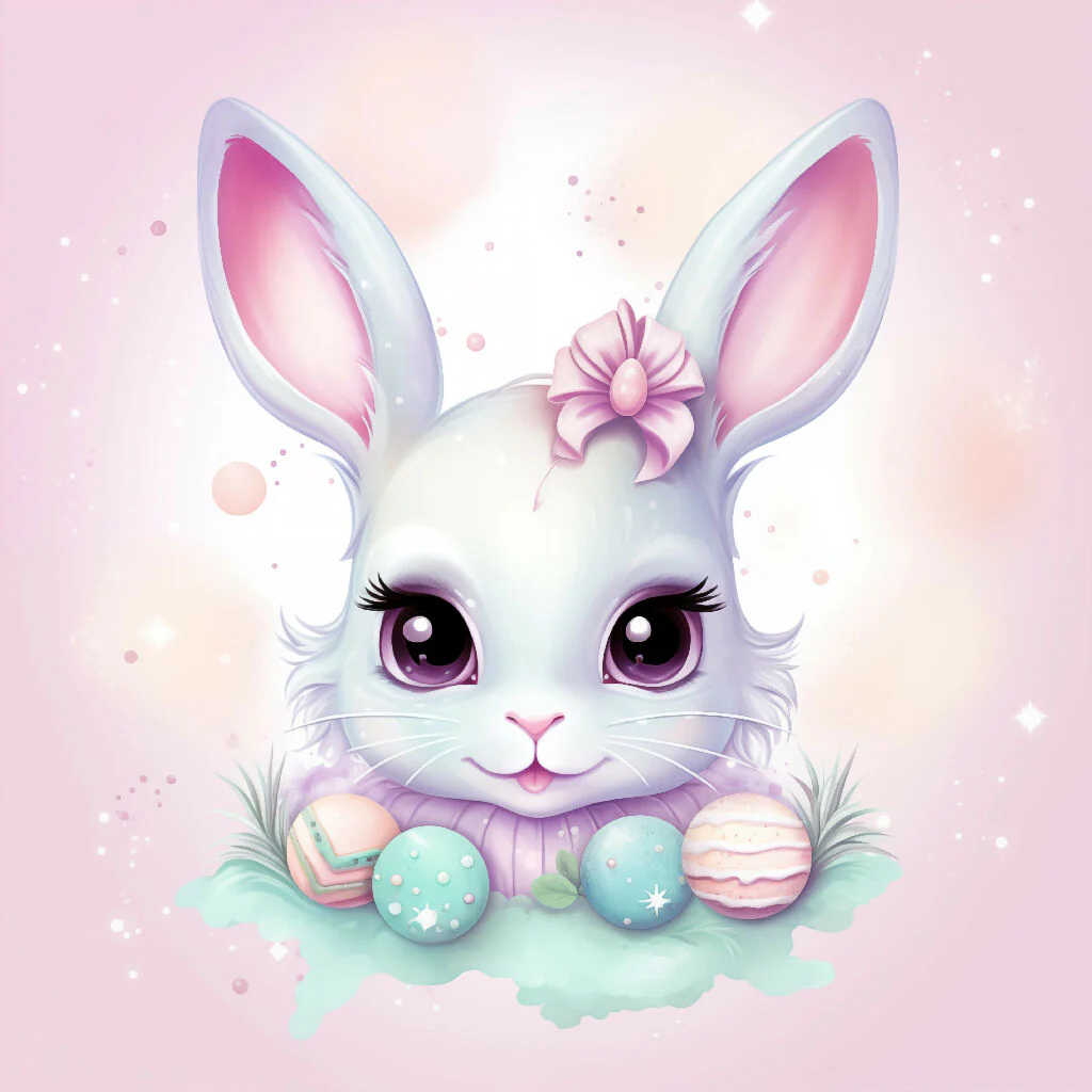 Macaron Bunny with Sprinkle Whiskers Portrait