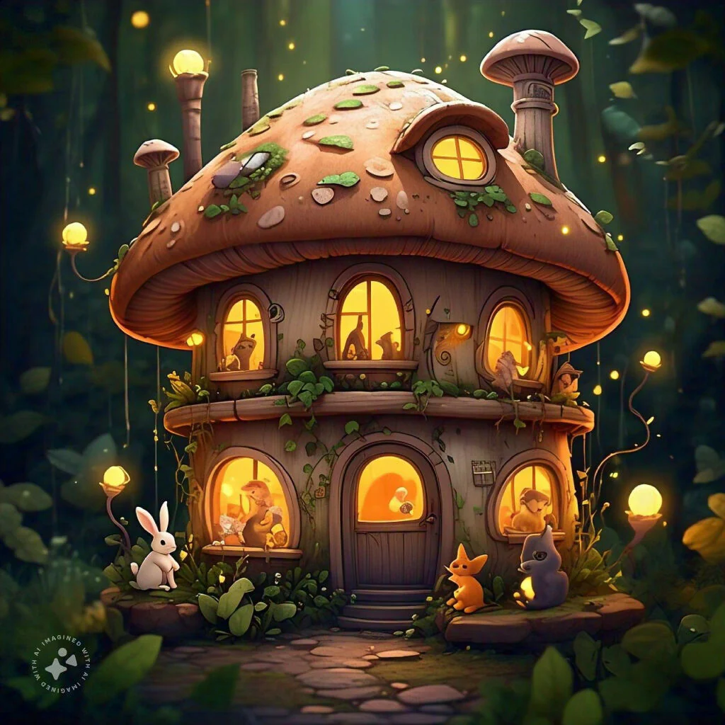 Magical Mushroom Mansion-4 Fairy Drive Digital download 300dpi jpg