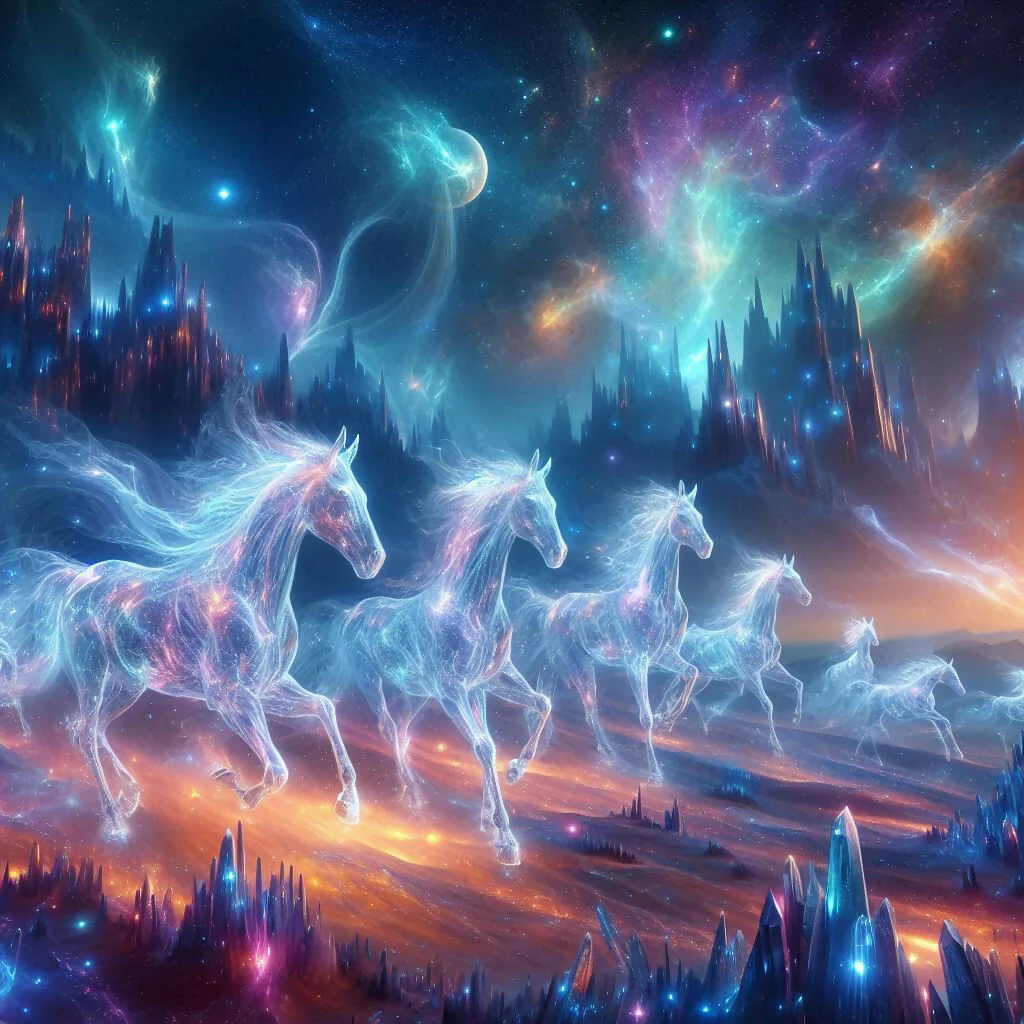 Majestic Horse Galloping Through the Cosmos