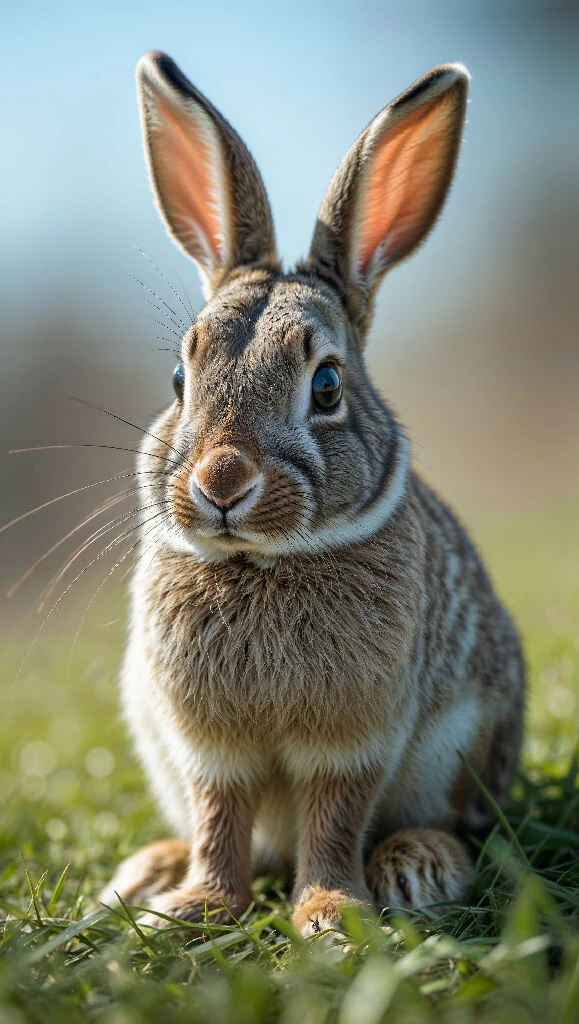 Meadow Whispers: Cute Rabbit on the Grass - Image 2