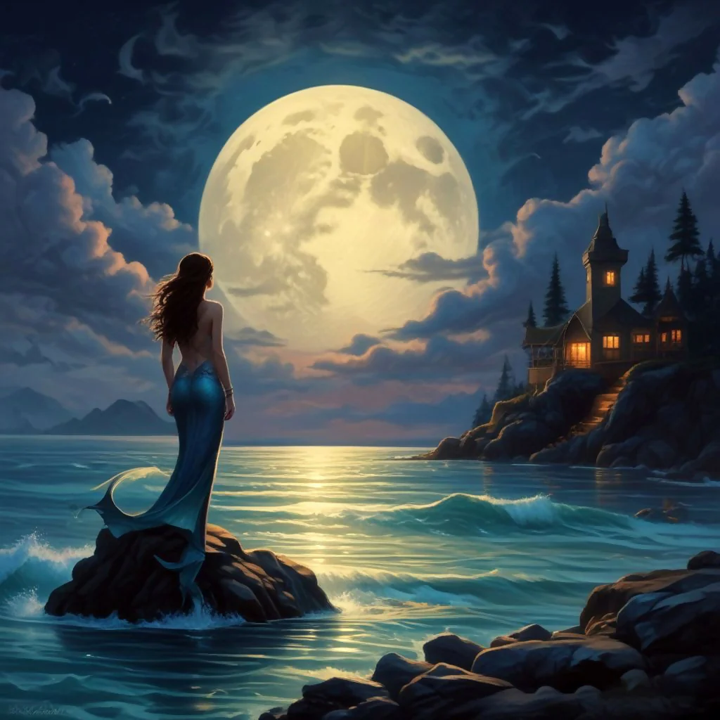 Mermaid in the moonlight