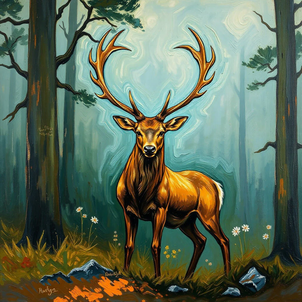 Mistbound Majesty: The Stag of the Forest