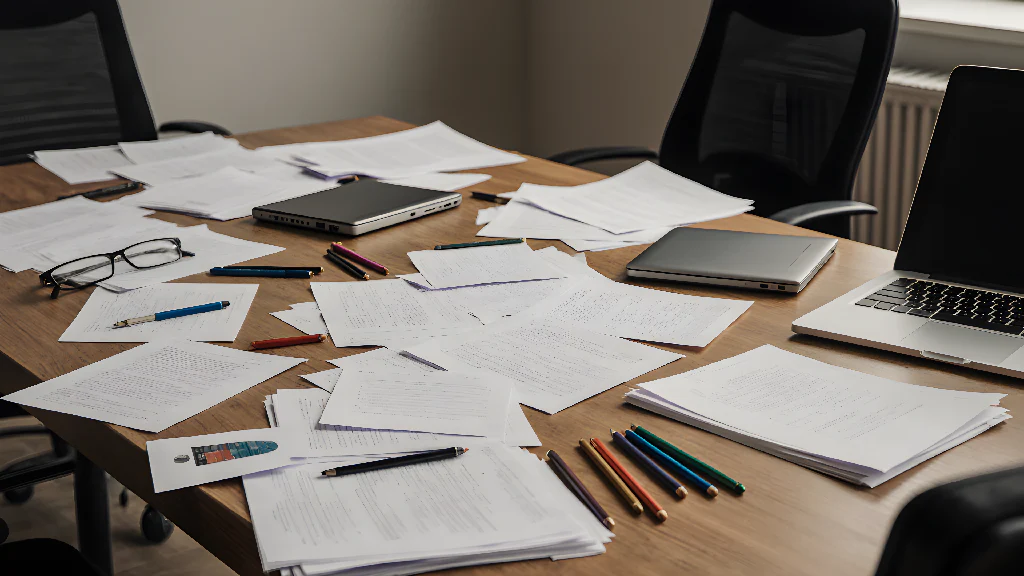 Modern Professional Workspace in Chaos