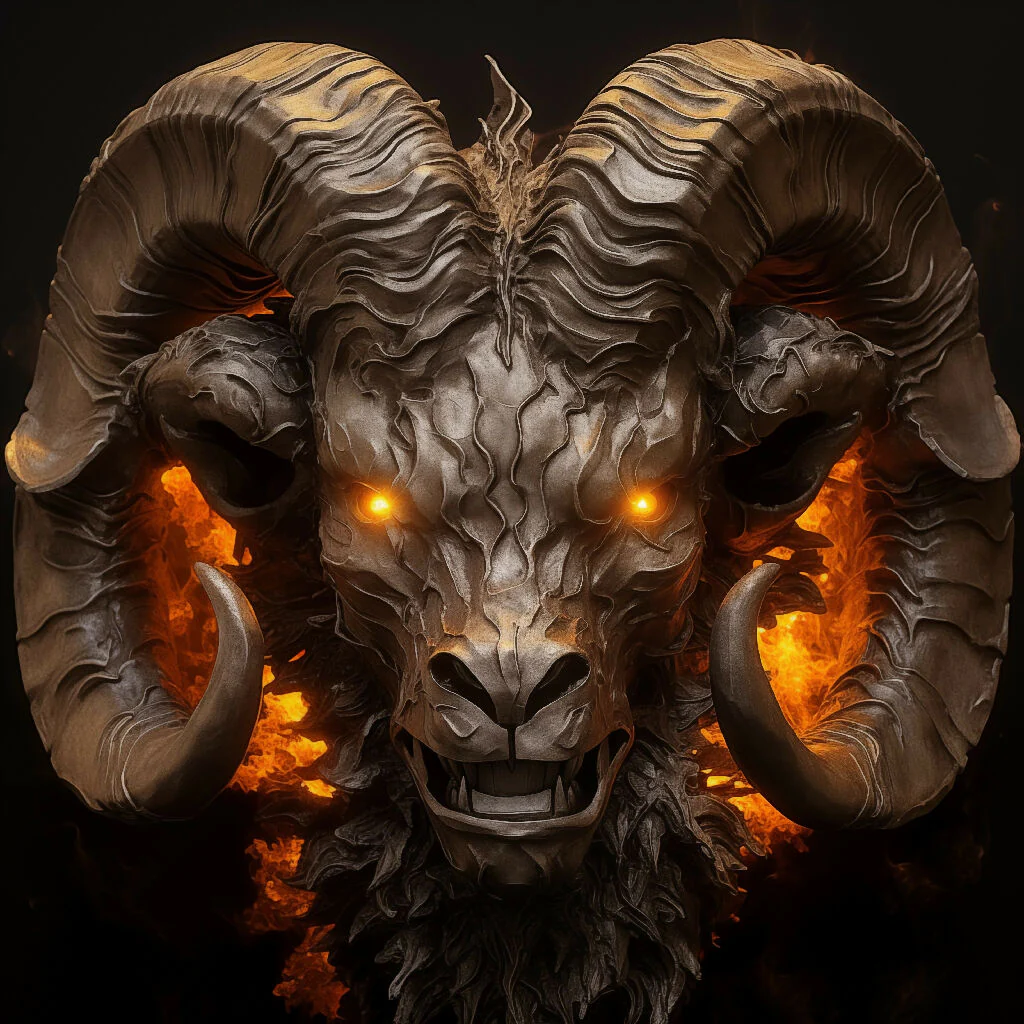 Molten Metal Ram Head Portrait