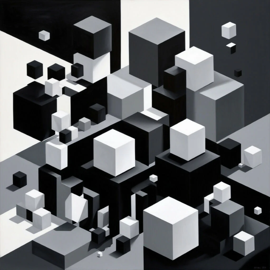"Monochrome Dimensions" or "Cubic Balance"