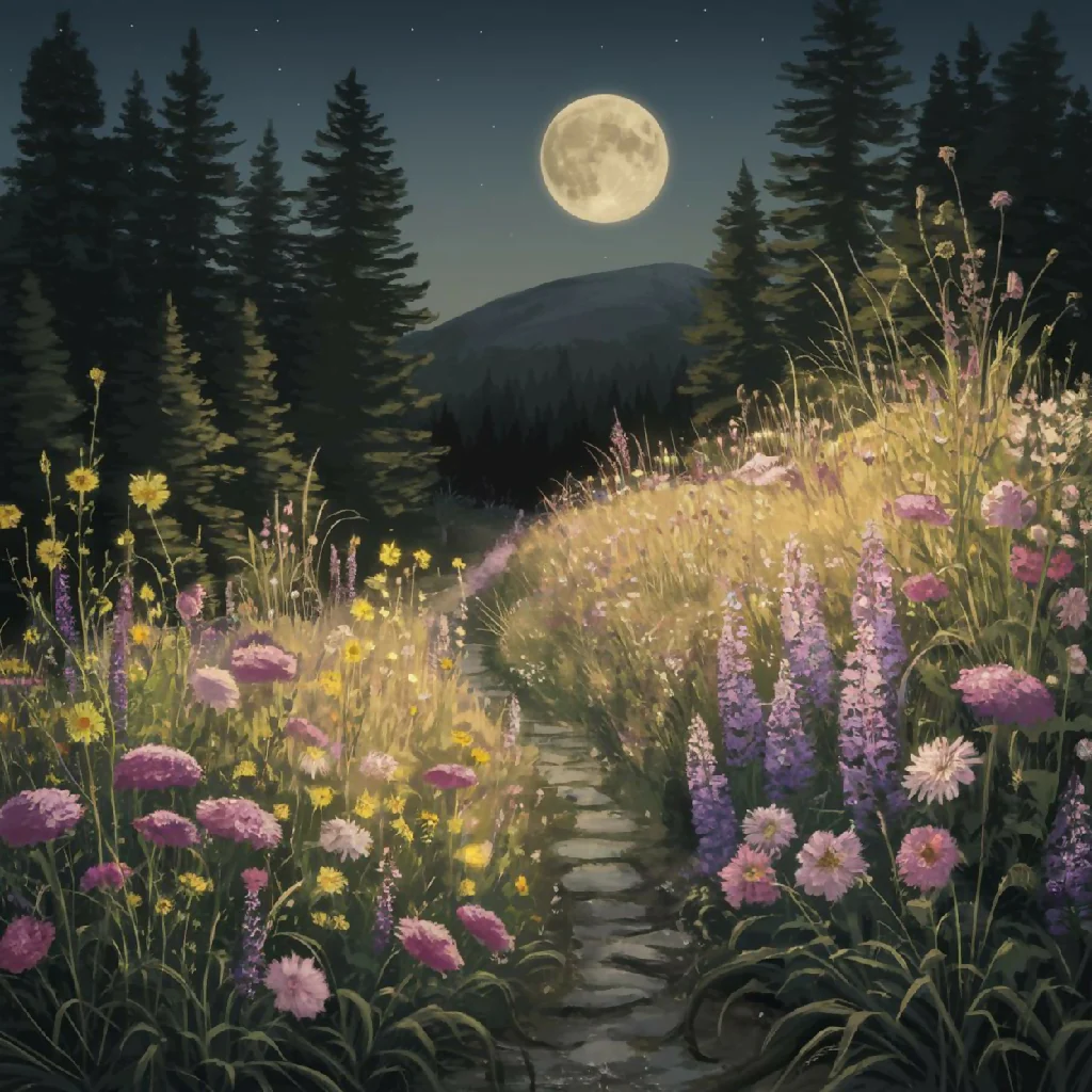 Moonlit Forest Meadow" - Image 5