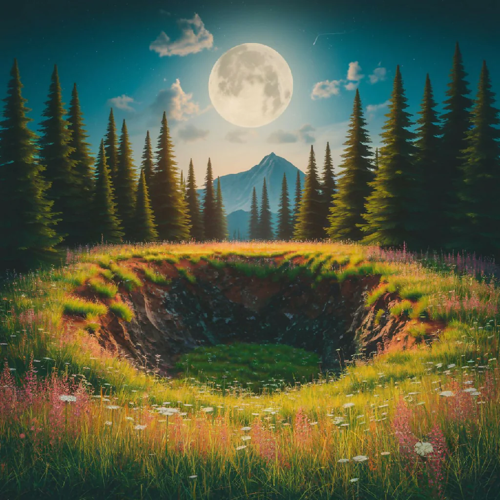 Moonlit Forest Meadow" - Image 6