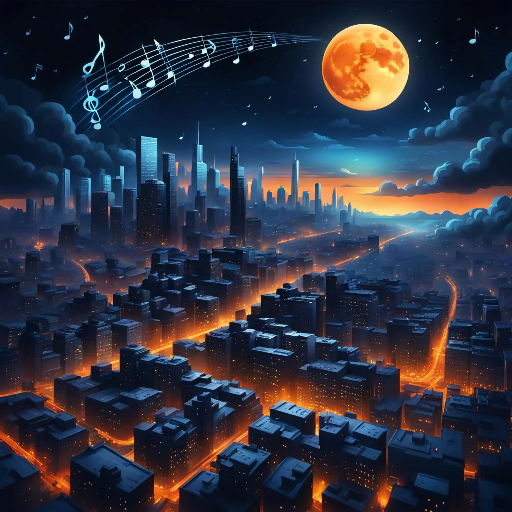 Moonlit Musical Metropolis