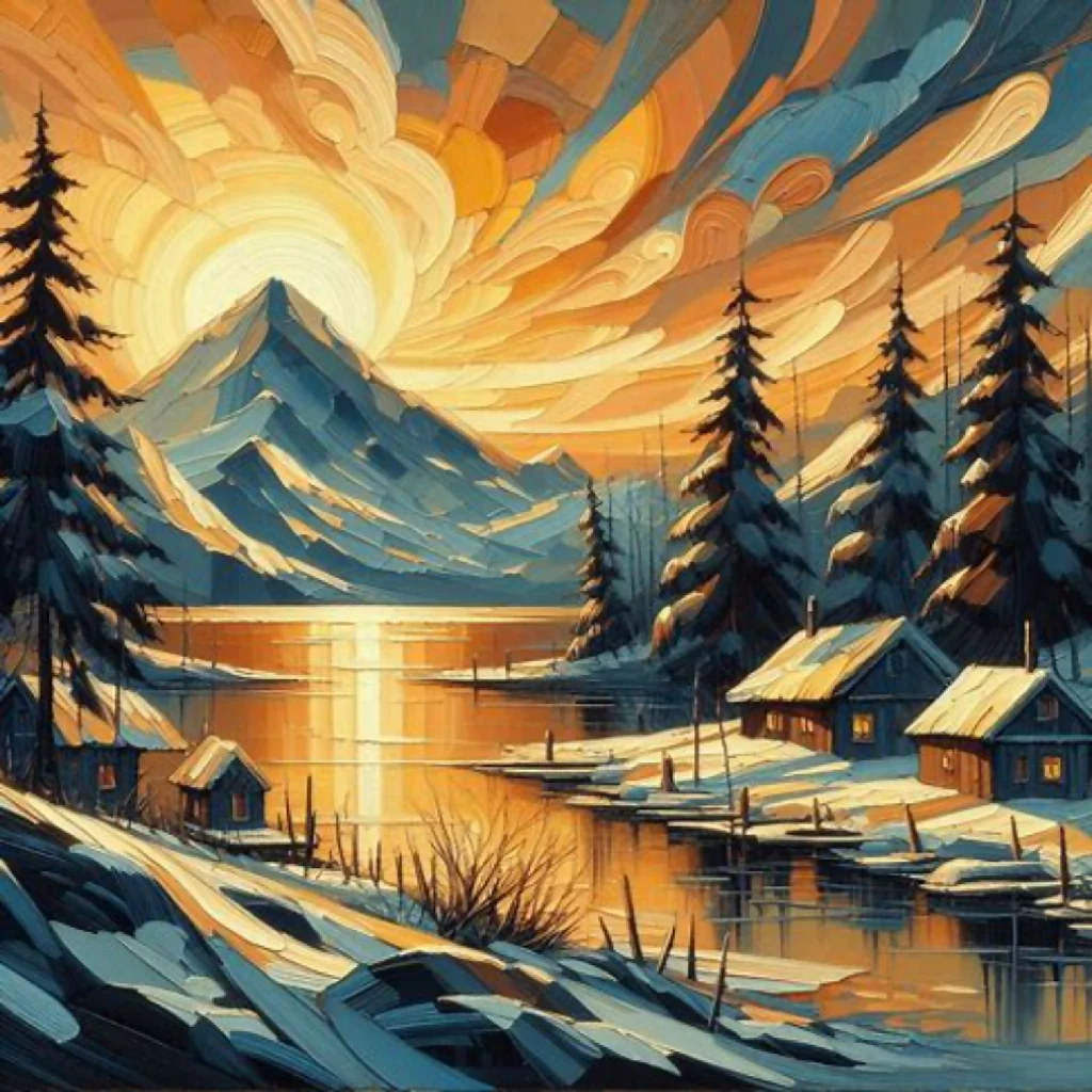 Mountain Lake at Dusk - Image 2