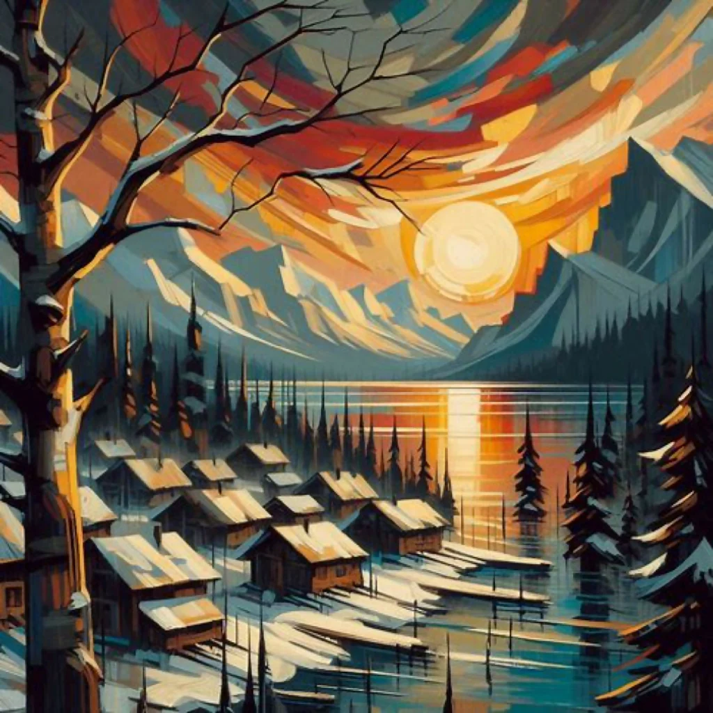 Mountain Lake at Dusk - Image 8
