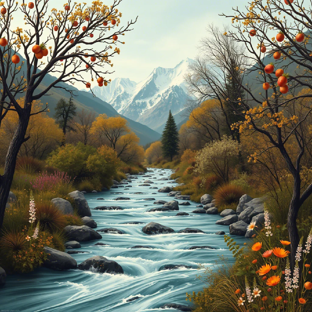 Mountain Stream in Autumn" - Image 2