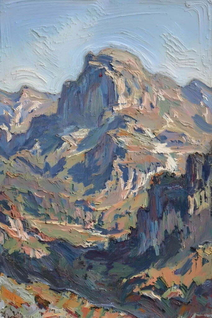 Mountains in summer season and senior interaction