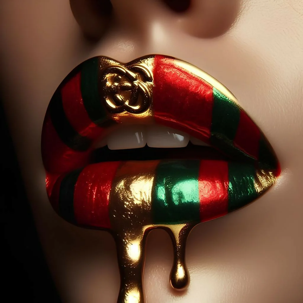 mouth with colorful lipstick