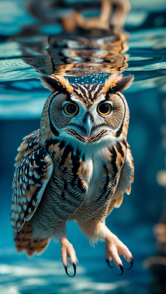 Mystic Diver: The Underwater Owl