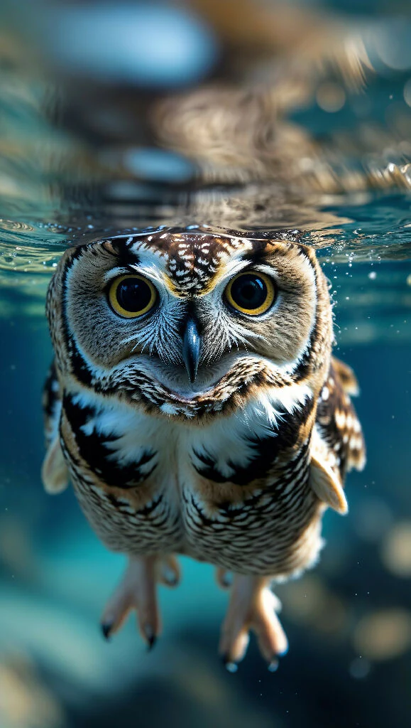 Mystic Diver: The Underwater Owl - Image 2
