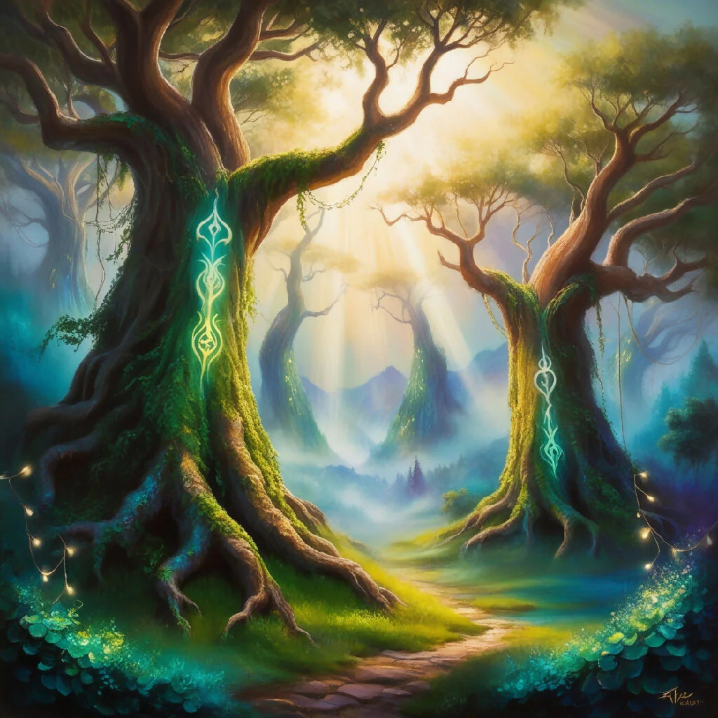 Mystical Realm Oil Painting - Image 4