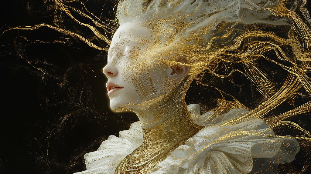 Neo-Baroque Abstract Elegance | AI-Generated Digital Artwork - Image 2