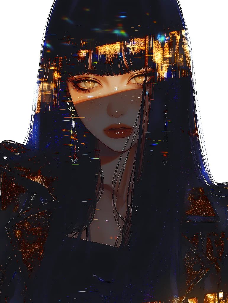 Neon Eclipse | Cyberpunk Girl with City Reflection