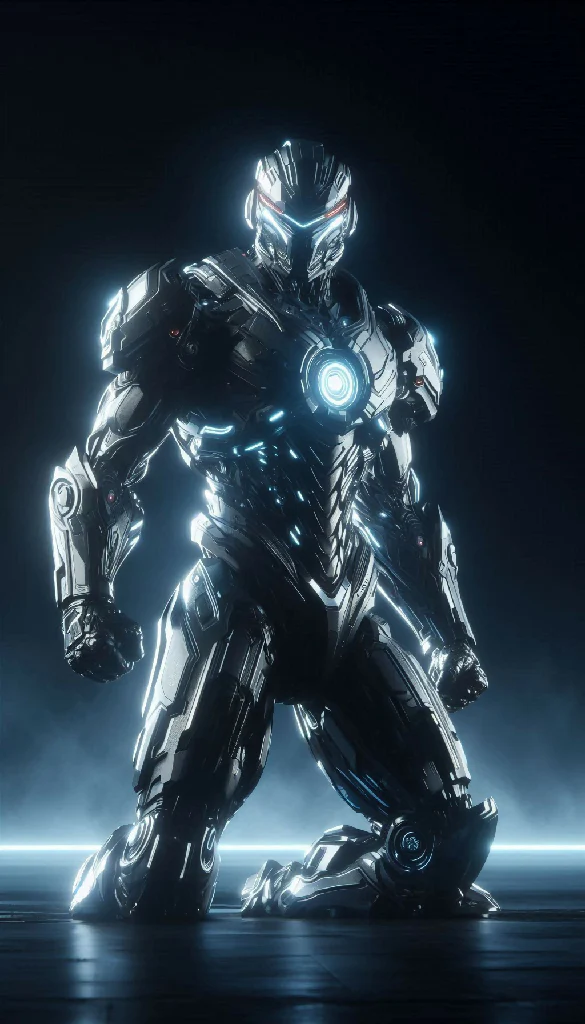 “Neon Sentinel: Futuristic Armored Warrior” - Image 2