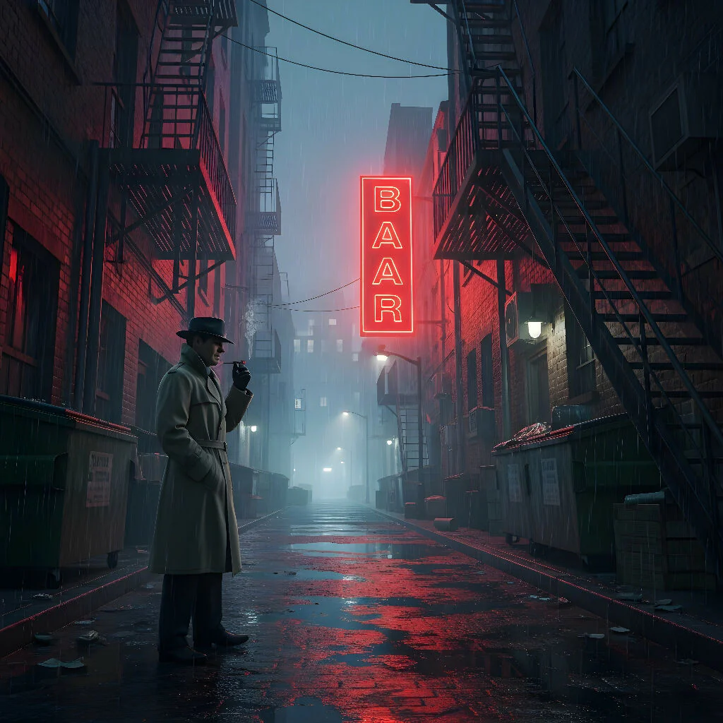 Neon Smoke in the Red Alley
