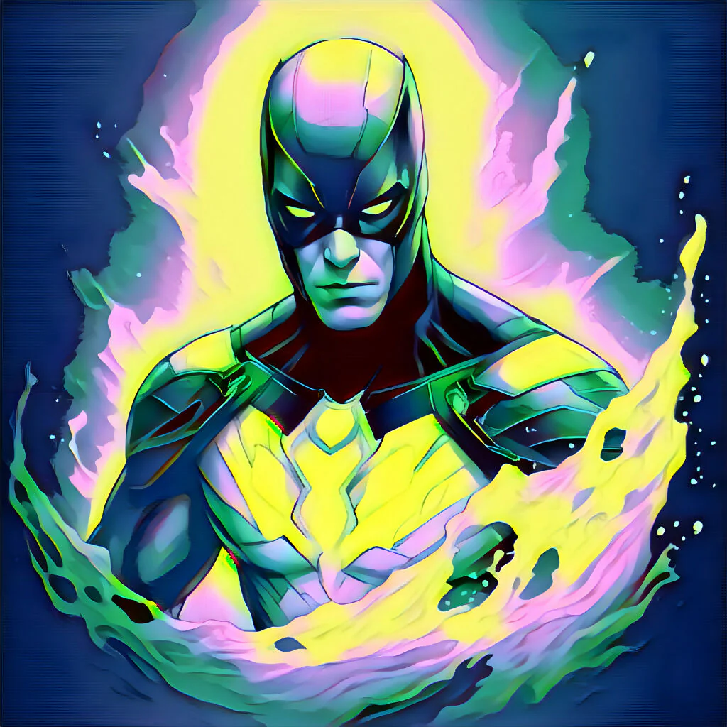 Neon Superhero AI Art