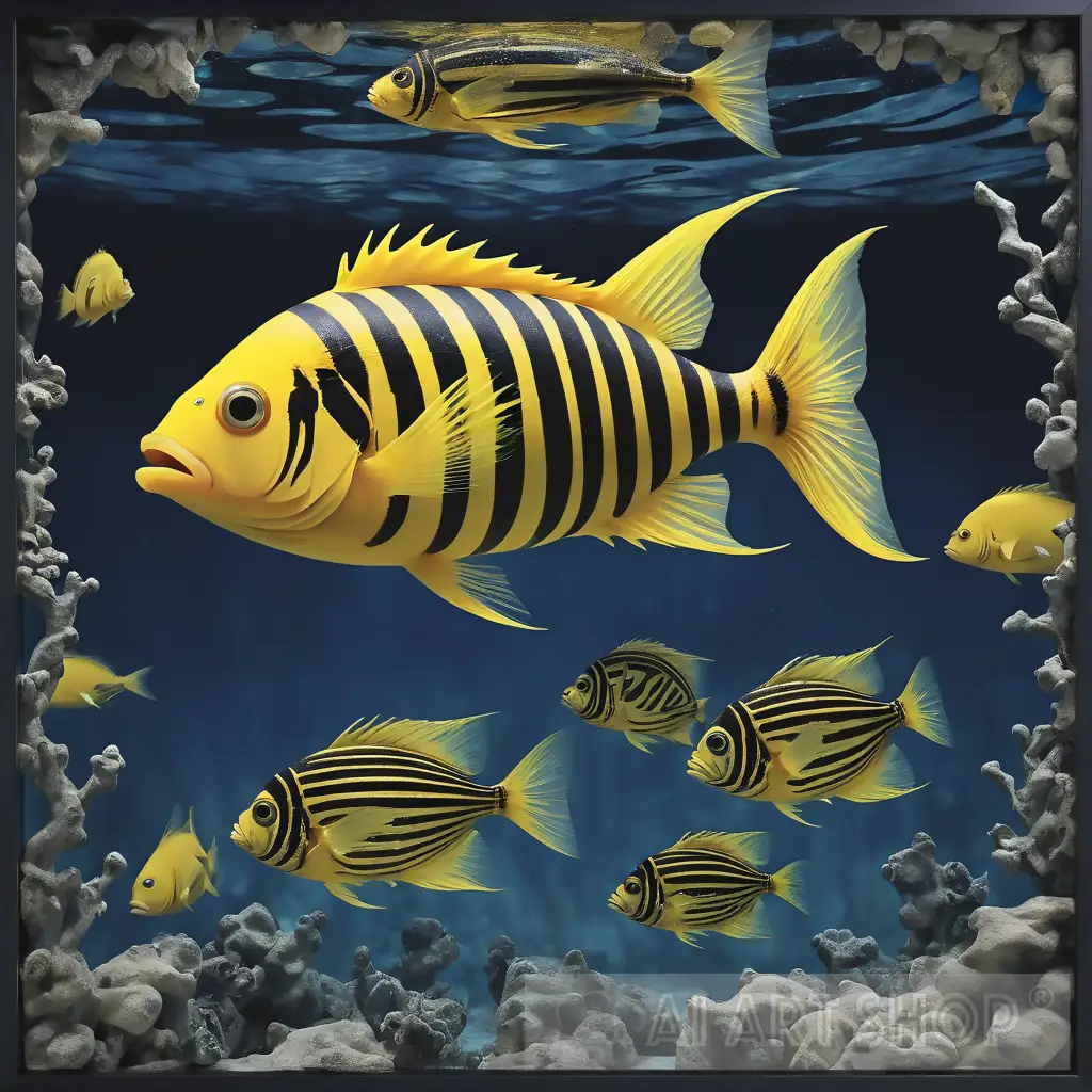 Oceanic yellow and black fish