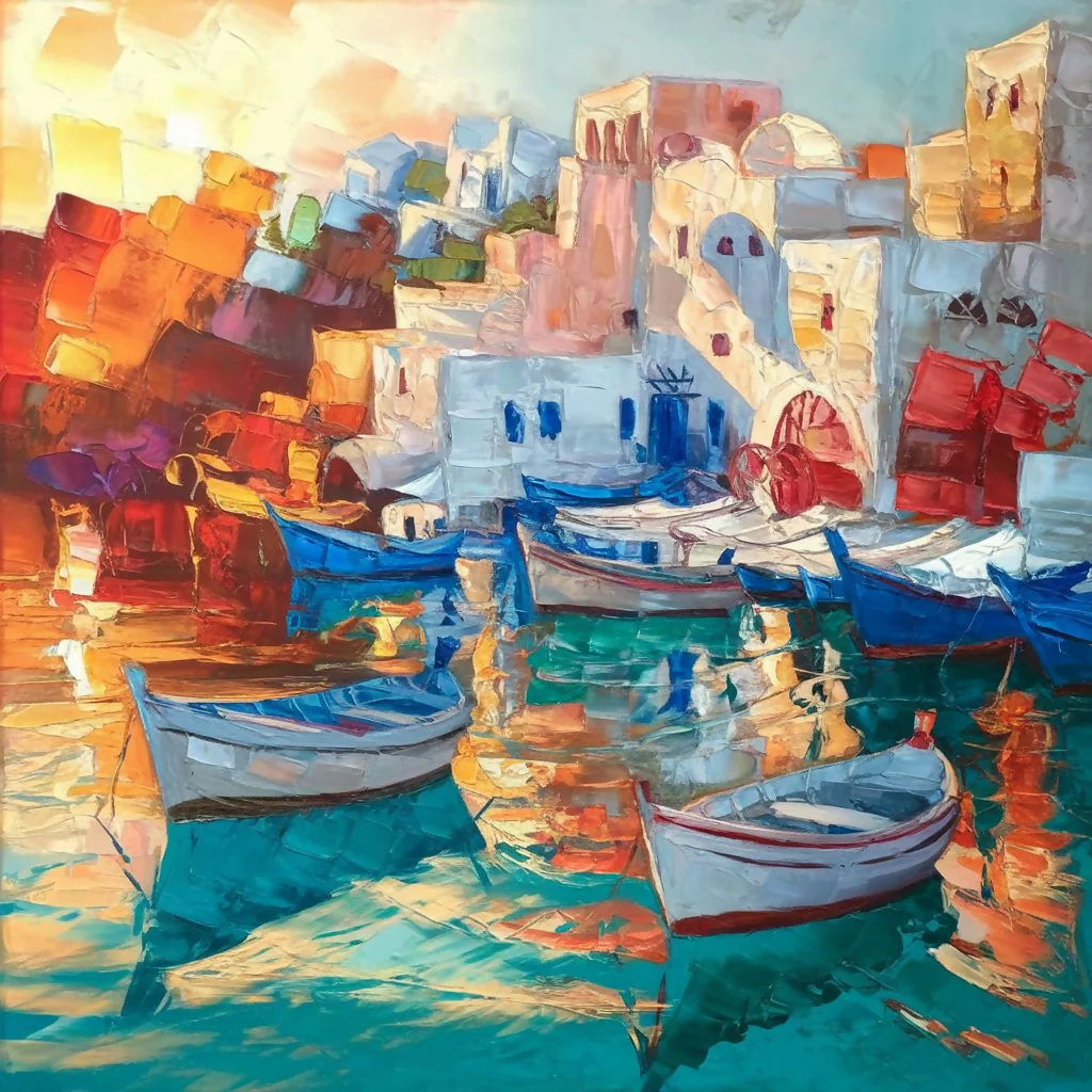 oil paintings of santorini - Image 2