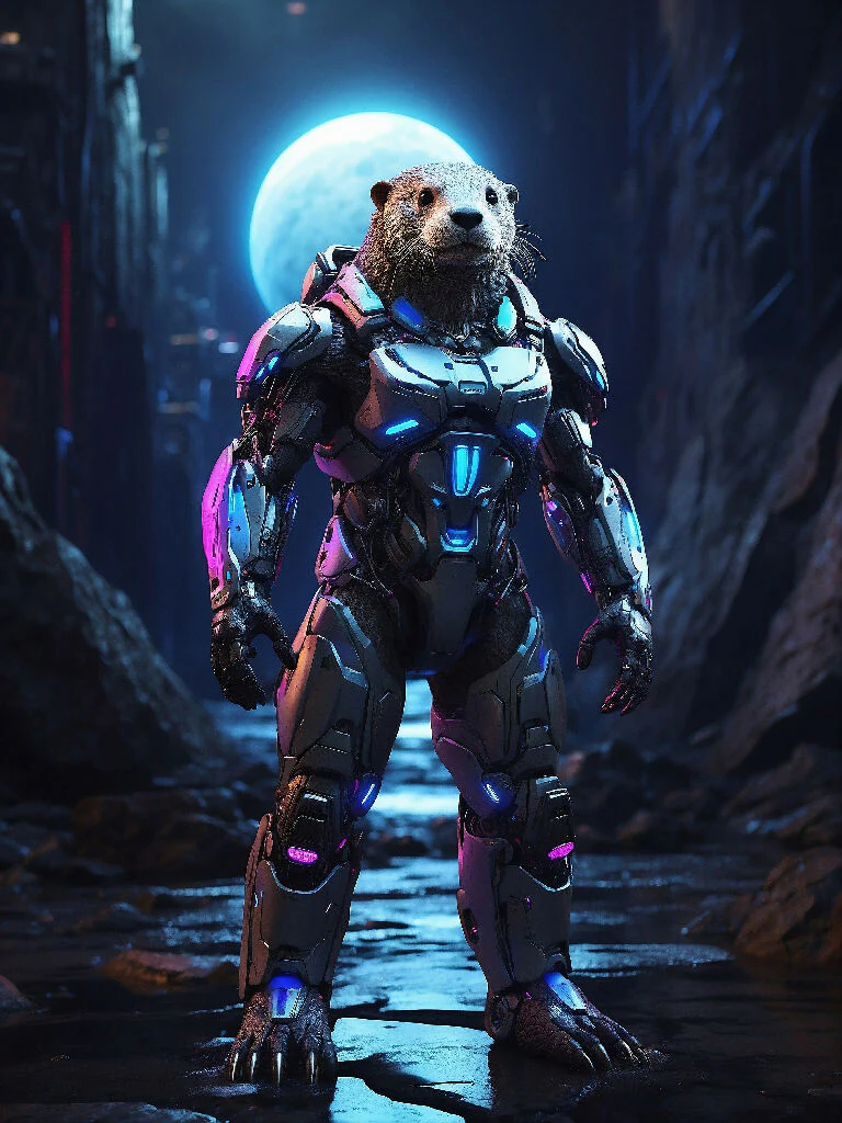 Otter in cyborg body #4