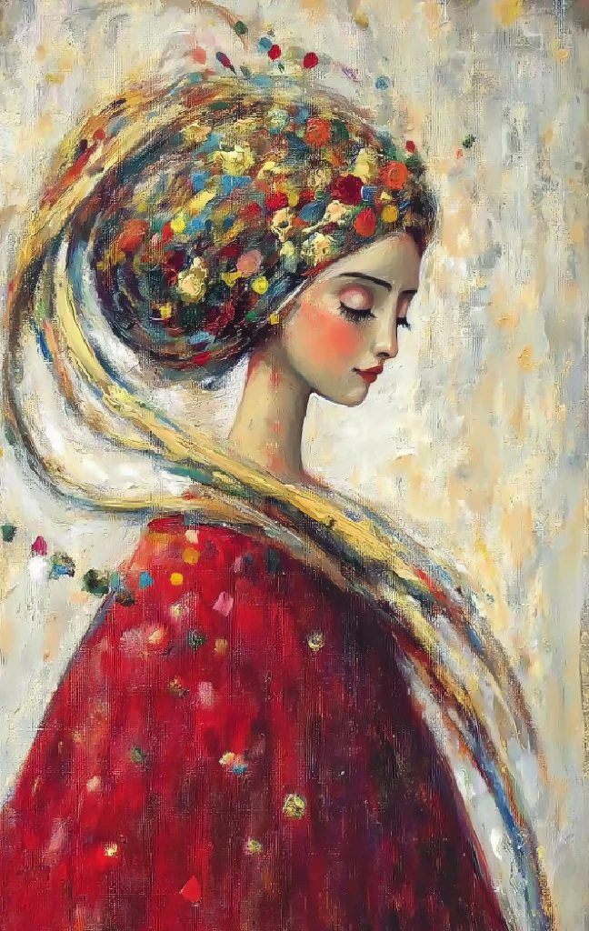 Painting: Woman with Floral Hair 1