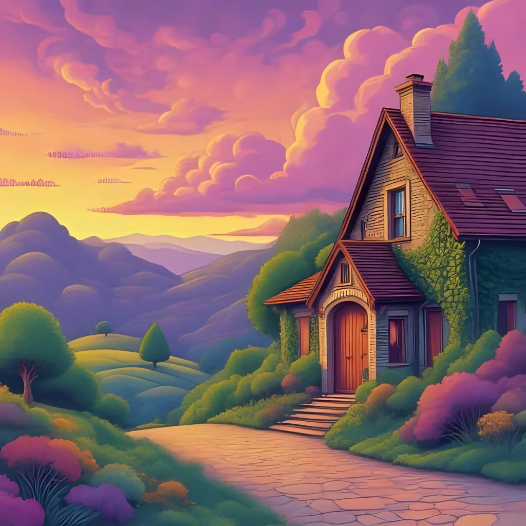 Pastel Serenity – Countryside AI Painting