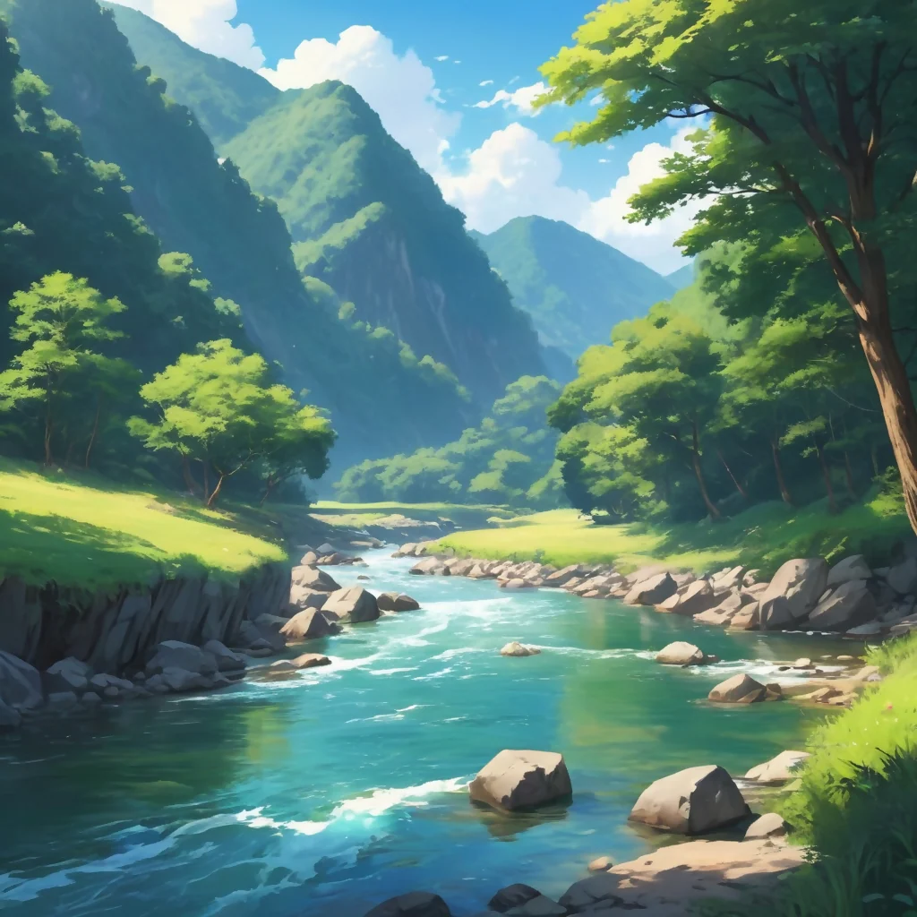 Peaceful Valley River Scene