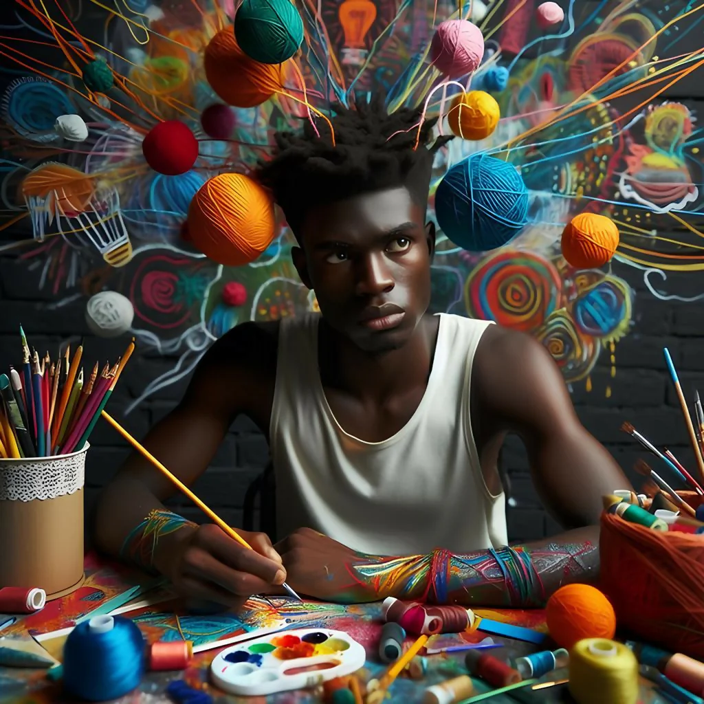 person performing manual artistic work
