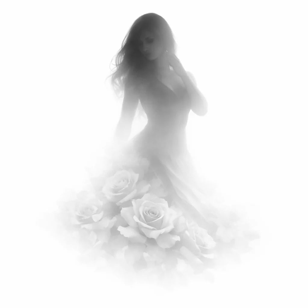 Petal Ascension – Fading Silhouette Elegance